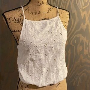 Brandy Melville white lace front top one size